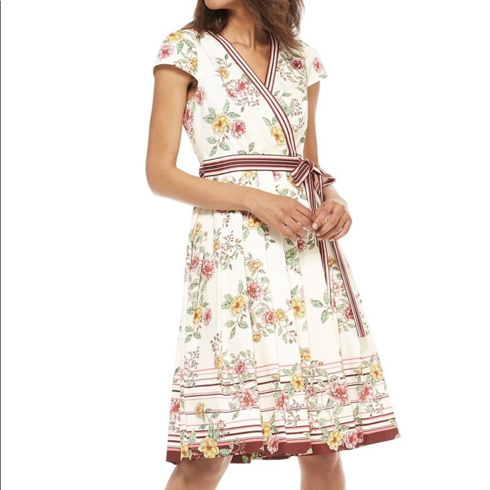Gal Meets Glam Tessa Printed Wrap A-line Dress